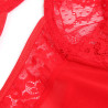 Subblime - Teddy Avec Jarretière Avec Détail Dentelle Et Bandes Rouge L/Xl